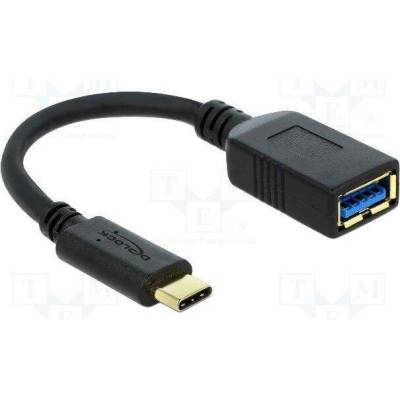 Delock 65634 USB A zásuvka,USB C vidlice 0,15m černý