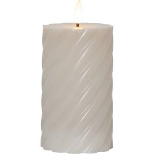 Star Trading Бежова LED свещ от восък, височина 15 см Flamme Swirl - Star Trading (064-25)
