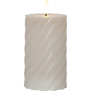 Star Trading Бежова LED свещ от восък, височина 15 см Flamme Swirl - Star Trading (064-25)