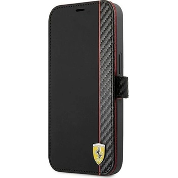Púzdro Ferrari knížkové iPhone 13 Mini book On Track Carbon Stripe čierne