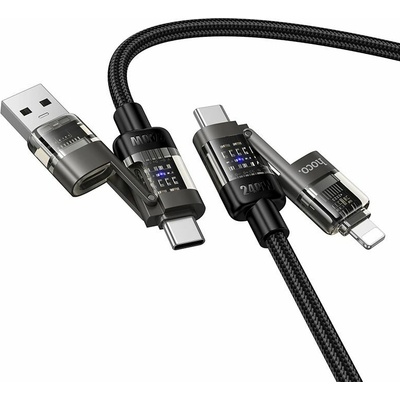 Hoco U151 4In1 USB A/C to USB C/Lightning Hoco 240W 1,2m černý