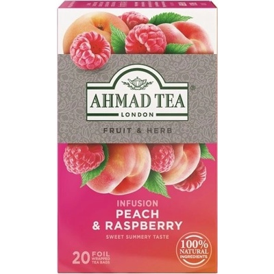 Ahmad Tea ovocný čaj malina s broskyňami 20 x 1,8 g