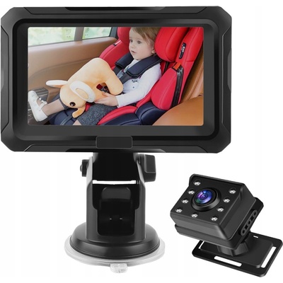 Bezpečnostní monitor do auta pro děti, HD kamera s IR, 1080P, 8 LED