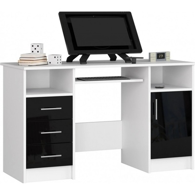 Ak Furniture Ana 124 cm bílý / černý lesk