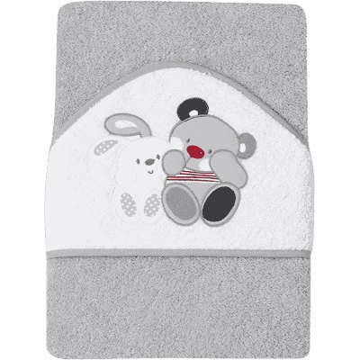 Interbaby Dětská osuška froté 100 x 100 cm Přátelé šedá