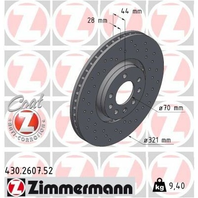 Brzdový kotúč ZIMMERMANN SPORT Z 430.2607.52