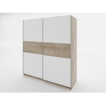 Bogdan Furniture G Гардероб Мебели Богдан модел Clasic lux 931, Бяло гладко с Дъб суров К105, с плъзгащи се врати