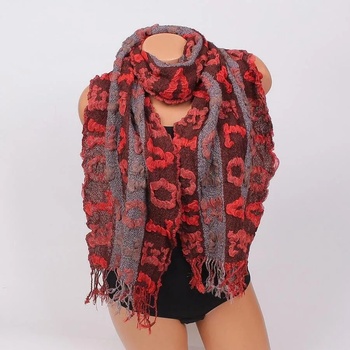 Image 1 of Дамски двулицев шал в кафяво и оранжево