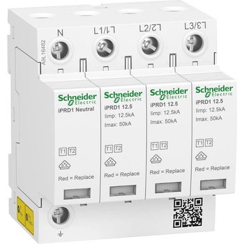 Schneider Electric SE Катоден отводител тип 1+2 Acti 9 iPRD1 12.5kA 350V 3P+N с индикация - A9L16482 (A9L16482)