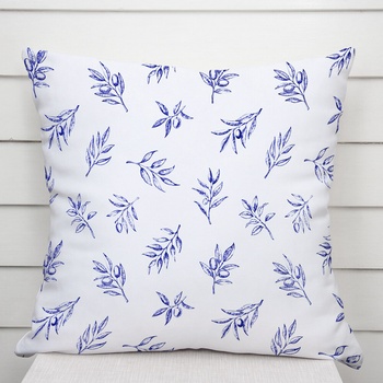 Biante TF-114 Modré olivové vetvičky na bielom 45 x 45 cm