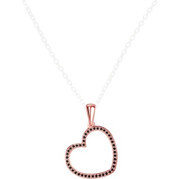 Image 1 of SAVICKI Висулка със сърце: розово злато. черни диаманти