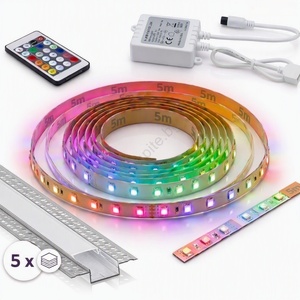 SmartLED Комплект 1x LED RGBW лента DIGITAL LED/16, 5W/230V 5 м + 5x вграден профил по 1 м + дистанционно управление (SD0106D)