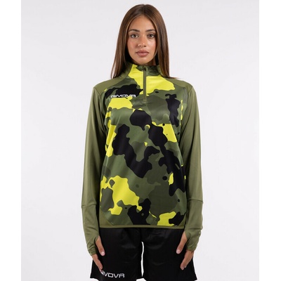 Maglia Tecnica Half Zip vojenská zelená camo