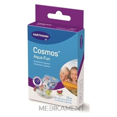 Hartmann COSMOS Aqua Fun náplasť na rany vodotesná 2 veľkosti 12 ks