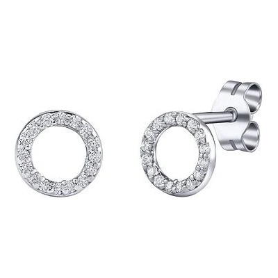 Silvego Strieborné náušnice kôstky kruhy Agnii s Brilliance Zirconia 7 mm ZT182508E