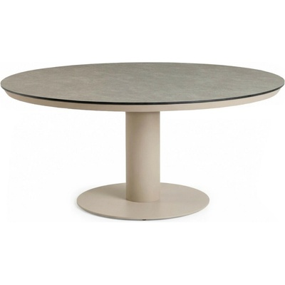 Tierra Outdoor Moreno jedálenský stôl béžový 150 cm okrúhly, nízky béžová champagne + doska ophira
