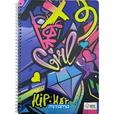 MITAMA Spirálový sešit Fantasy colours A4 linkovaný music sticker