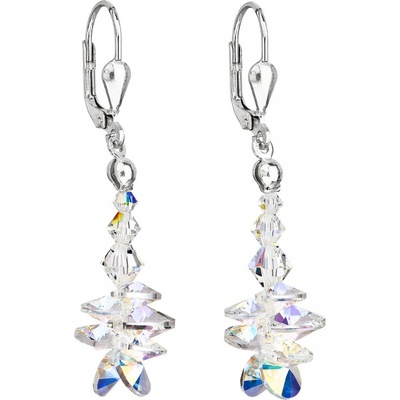 Evolution Group strieborné náušnice visiace s kryštálmi Swarovski AB efekt strapec 31245.2