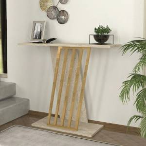 TopMebel Конзола Gravity TopMebel от меламин в травертин - златен цвят 90x29, 6x76, 8cm