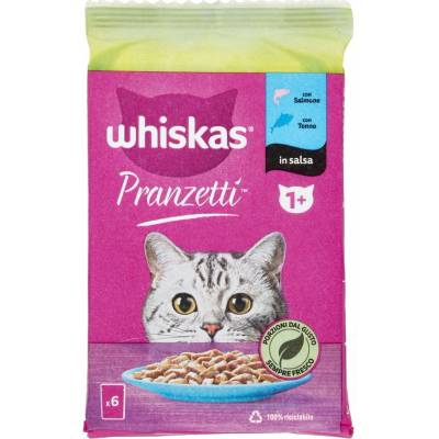 Whiskas šťavnaté kúsky lososa a tuniaka v lahodnej omáčke 50 g 6 ks