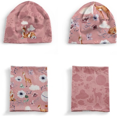 Takoy Panel se střihem M funkční úplet set čepice a nákrčník nature/příroda starorůžová – Zboží Mobilmania