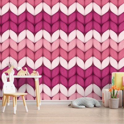 Sablio Tapeta Striedajúce ružové pletenie, rozmery 336x220 cm