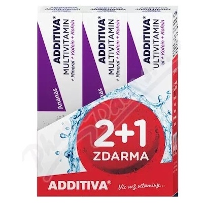 Additiva multivitamín 2+1 ananás šumivé tablety 3 x 20 ks