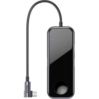 Baseus Докинг станция Baseus Mirror Series (Мостра), от USB C към 2x USB A, 1x HDMI, 1x AUX, зарядно за Apple Watch, сива (CAHUB-AZ0G_Mostra)