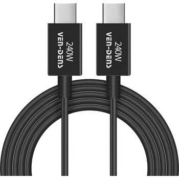 Ven-Dens Супер бърз Type - C на Type - C данни кабел - 1.8 м - 240W - черен KP33993 (33993)
