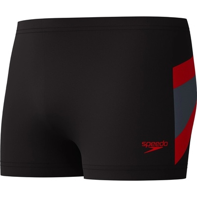 Speedo pánske plavky Hyperboom Aquashort 6 čierne/červené