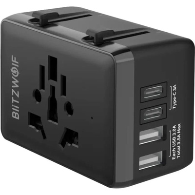 BlitzWolf BW-TA1 4-в-1 адаптер за пътуване 2xUSB + C + PD 20W (BW-TA1)