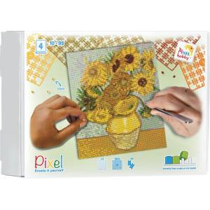 Pixelhobby Мозайка с пиксели Classic, Pixelhobby, 80x100 пиксела - Слънчогледи на Винсент ван Гог (90292)