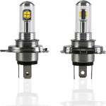  Комплект от 2 броя ЛЕД LED крушки за фарове H4 Х4 HS1 12V-24V Бели 6000k