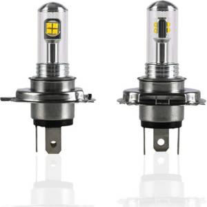  Комплект от 2 броя ЛЕД LED крушки за фарове H4 Х4 HS1 12V-24V Бели 6000k
