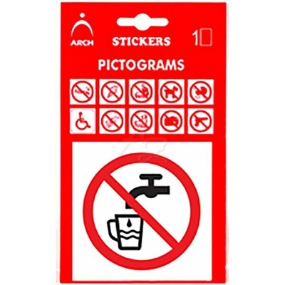 informační piktogram, samolepka, "Voda nevhodná k pití", 100x170mm