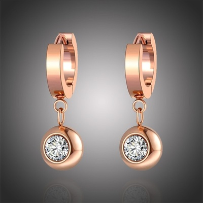 Victoria Filippi Stainless Steel ocelové náušnice se zirkony Amy Gold chirugická ocel NAUE20155-1/16 zlatá