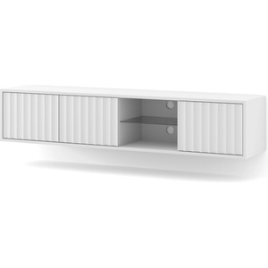 BIM Furniture Окачен универсален ТВ шкаф Vina 156 cm, бял мат (VINATVSTAND156WMAT)