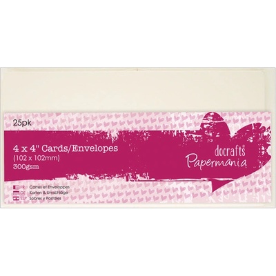 WEST DESIGN West Design 10,2 × 10,2 cm přání a obálky 25 ks (300 g/m2) krémové