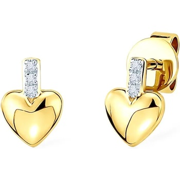Image 1 of SAVICKI Обеци със сърце savicki: злато. диаманти