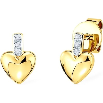 SAVICKI Обеци със сърце savicki: злато. диаманти