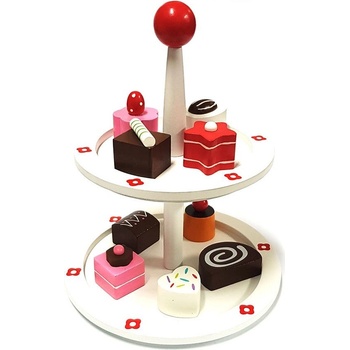 Trousselier Дървен комплект Trousselier - Поднос на два етажа с торти и мъфини (B88003)