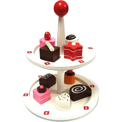 Trousselier Дървен комплект Trousselier - Поднос на два етажа с торти и мъфини (B88003)