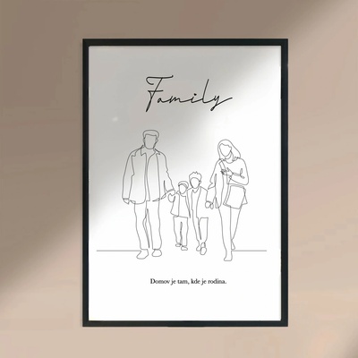 Plakát FAMILY Rozměr plakátu: A3 (29,7 x 42 cm), Rámeček: Černý rámeček