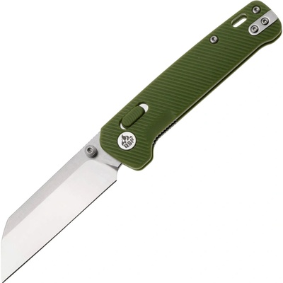 ! QSP Penguin Glyde 14C28N, 2 tone finish stonewash - satin,,Handle: OD green FRN QS130GL-B1