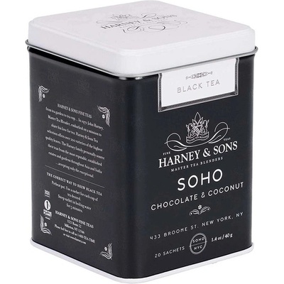 Harney & Sons Čajová směs SoHo Čokoláda & Kokos 20 pyramidových sáčků