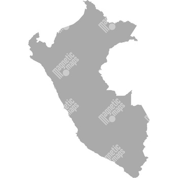 Magnetická mapa Peru, ilustrovaná, šedá (samolepící feretická fólie) 66 x 83 cm
