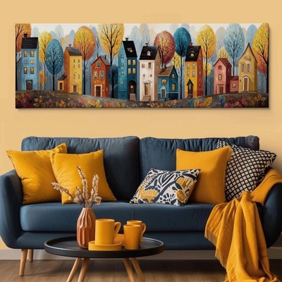 Obraz na plátně - Barevná nálada v Crawley FeelHappy.cz Velikost obrazu (šířka x výška): 120 x 40 cm