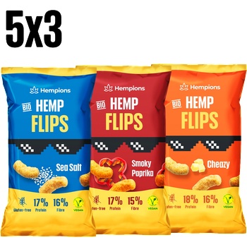 Hempions Био конопени снакс флипс трио - 15 x 70 g
