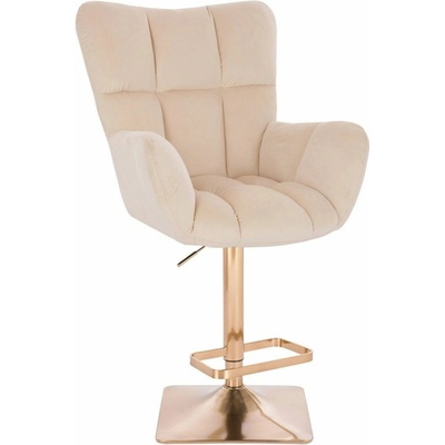 LuxuryForm Design Aurora Velur na zlatej hranatej podstave krémové