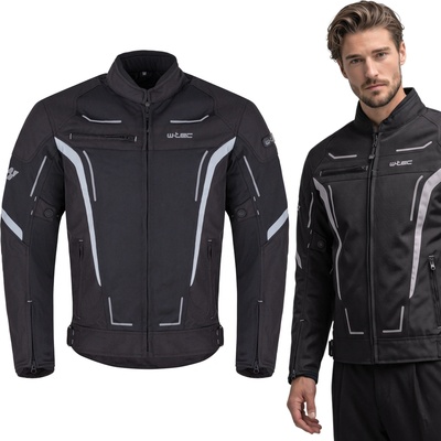 W-Tec Лятно мъжко мото яке W-TEC Mirelio черен-сив XL разширен (30904-XL-P-2)